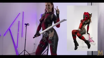 Deadpool Body Paint Cosplay by Naked News anchor I Marina Valmont #1