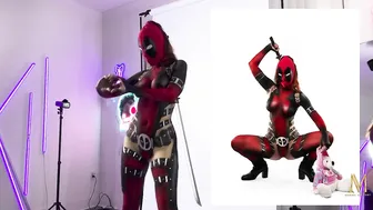 Deadpool Body Paint Cosplay by Naked News anchor I Marina Valmont #4