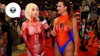 Asking Cosplayers if they’d Time Travel at Fan Expo Toronto in Spider-Man cosplay | Marina Valmont