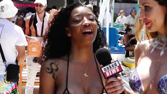 Naked News interviews Adult Stars in mermaid body paint Xbiz Miami poolside | Marina Valmont #4