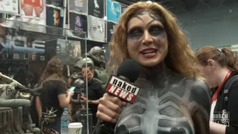 New York Comic Con interviews in Venom Body Paint COSPLAY I Marina Valmont