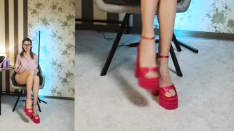 Try on haul High Heels With Tina in short Shirt #4