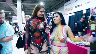 Naked News Interviews Exxxotica Miami ‘22 in Body Paint by Fernello ♥️♥️ | Marina Valmont #3