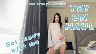 [4K] Transparent Try on Haul see trough dresses with Emma | Get ready with me 2024 #1