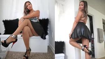 BODYSUIT, LEATHER SKIRT & HEELS - NEW LOOK! | HOW TO STYLE WITH HOSIERY