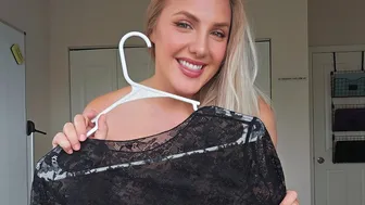 Transparent Black Lace Top Try On Haul- Very Lacy #1