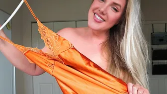 Silky Orange Slip Sheer Try On Haul- New 2024