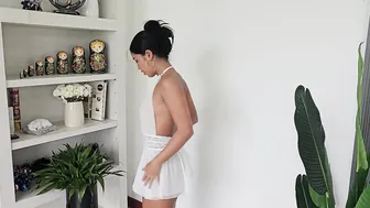 4K | Breakfast outfit and Transparent Pajamas No Bra | Asian Girl Natural Body #4