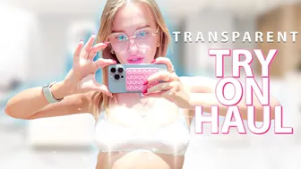 [4K] TRANSPARENT TRY ON HAUL IN DRESSING ROOM | With Lisa No Bra #1