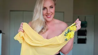 Transparent Sheer Night Dress Try On Haul- BEAUTIFUL Yellow Mesh and Lace