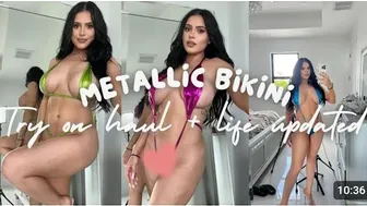 4k Transparent Mini Bikini TRY On| Transparent Try On Haul 2024| 4k Transparent Mirror big size haul #1