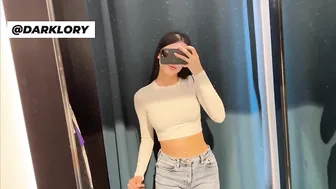 [ 4K ] TRY ON HAUL | Transparent white top and black top | NO BRA With DARKLORY #2