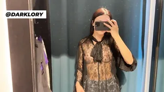 [ 4K ] TRY ON HAUL | Transparent white top and black top | NO BRA With DARKLORY #4