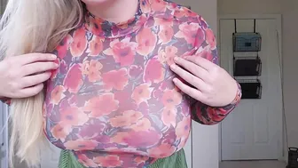 Sheer Autumn Floral Top Try-on Haul #3