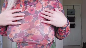 Sheer Autumn Floral Top Try-on Haul #5