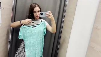 [4K] Try-on Haul with Anna Little Transparent Outfits In Dressing Room