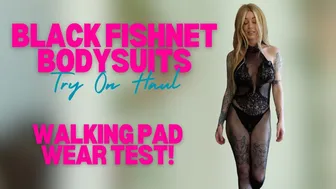 TRANSPARENT Fishnet Bodysuit Try On Haul with Walking Pad Wear Test | Mirror View