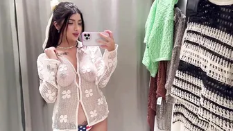 [4k] See-Through Clothes Try on Haul with JADE 2024| Transparent Fabric & No Bra Trend #4