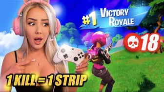 Fortnite Challenge! 1 KILL = REMOVE 1 PIECE OF CLOTHING ! *RISKY* #1