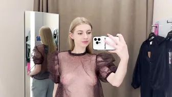 [4K] TRANSPARENT TRY ON HAUL with Lolly In Dressing Room #3