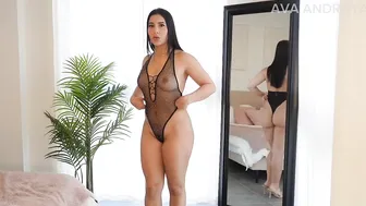 4k Sheer Black Bodysuits Try On Haul | AvaAndraya ♥️ #2