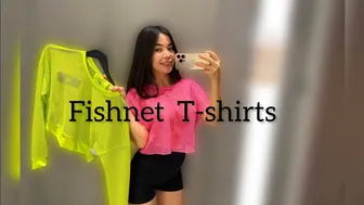 [4K] Try on haul | Mesh Sports T-shirts | No bra trend #1