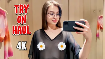 [4K] Try-on Haul Transparent clothes | New Things In Today's Review Try-on Haul || Sara MOON YT ||