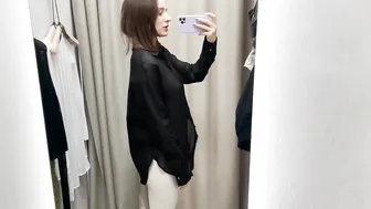 TRENDY TRANSPARENT SHIRT : TRY ON HAUL IN THE MALL [4K] #2