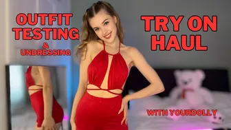 4K Try on Haul Trying a NEW RED DRESS & UNDRESSING for you ???? Review ????