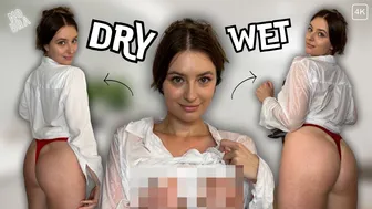 ✨???? 4K Transparent Clothing Battle | Wet vs Dry No Bra Try On