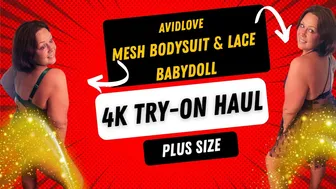 4k Try-on Haul #plussize size lingerie haul babydoll and bodysuit by @avidlove Curvy Body Review