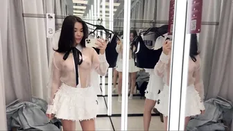 [4K] Try on haul Transparent Clothes | Mesh Fashion No bra 2024 #3