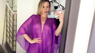 4K Transparent BEACH ROBES Try-on Haul with Erika ❣️ See Through Haul 2024 #5