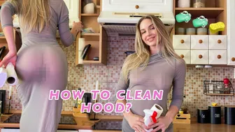 [4K USA Housewife] How to clean the hood? Transparent haul See trough Try on with Lana (2024)