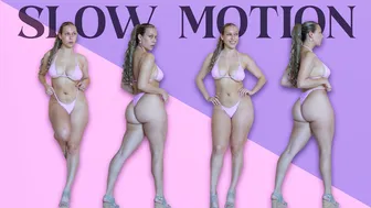 Slow Motion Bunnies Room Bikini Walking in High Heels - 4K #1