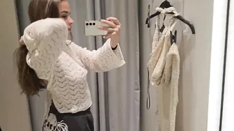 Try on Haul Transparent Outfits In Dressing Room #5