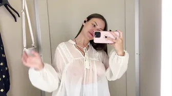 [4K] Transparent Try On Haul | See-Through Clothes No Bra Trend #5