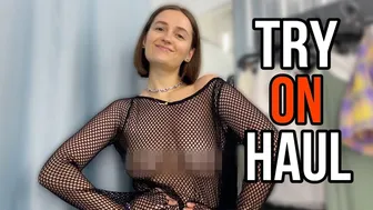 [4K] Transparent Try on Haul NEW | See-Through Fabric & No Bra Trend #1