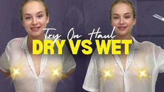 [4K USA] Dry VS Wet Transparent White ShirtTry On Haul | See-Through Clothes #1