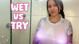 TRANSPARENT CLOTHES DRY VS WET TRY ON HAUL ♥️♥️WHITE TSHIRT #1