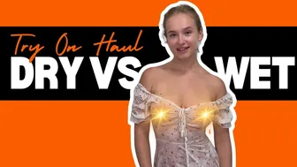 [4K USA] Dry Vs Wet White Mini Dress Try On Haul | See-Through Clothes