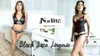 Nuditta Try On Haul 2022 || Black Lace Lingerie #1