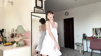 Try On Haul With Transparent White Dress by Liux Bate #3