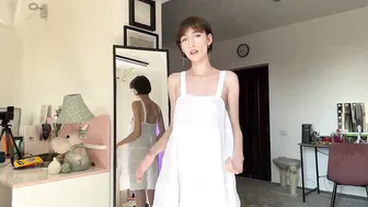 Try On Haul With Transparent White Dress by Liux Bate #4