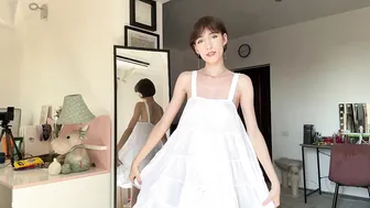 Try On Haul With Transparent White Dress by Liux Bate #5