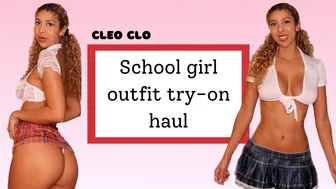 Cleo Clo | School Girl Outfit Lingerie | Try on Haul | Short skirts, panties, bras