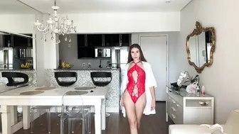 MY FAVORITE RED TRANSPARENT LINGERIE TRY ON #3