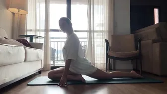 RELAXING YOGA (TRANSPARENT WHITE SHIRT) #5