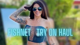 4K Fishnet Transparent Try On Haul | No Pasties No Bra Sheer Lingerie | MissJadeFox Mature Model