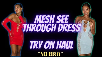 4K Mesh See Through Try on Haul Red and Blue #1